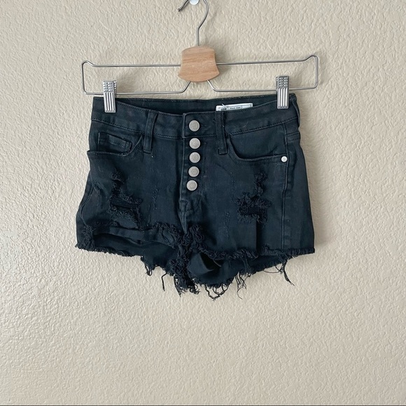 I&M Jean's High Waist Kylie button fly distress shorts - Picture 1 of 4